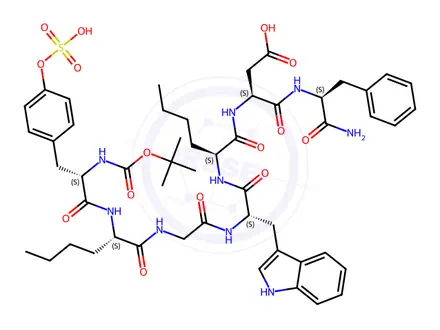 Chemical structure of JMV 236 (BOC-(NLE28,31)CCK-7 SYNTHETIC > 97