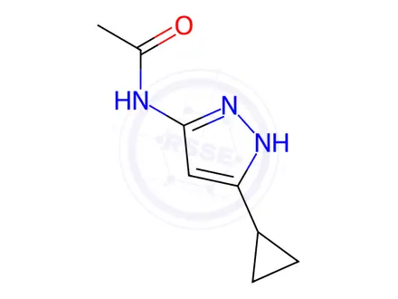 Chemical structure of N-(5-cyclopropyl-1H-pyrazol-3-yl)acetamide