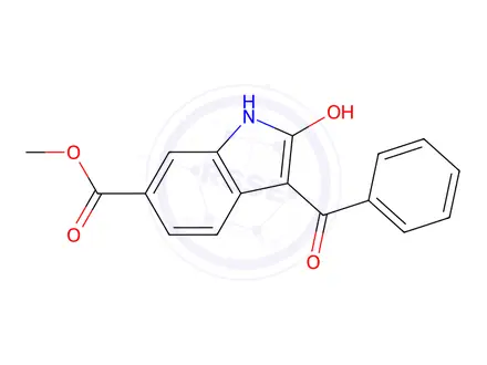 Chemical structure of (Z)-Methyl 3-(hydroxy(phenyl)methylene)-2-oxoindoline-6-carboxylate