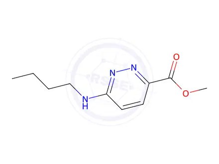 Chemical structure of 3-Pyridazinecarboxylic acid, 6-(butylamino)-, methyl ester