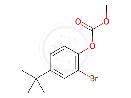 Chemical structure of 2-​Bromo-​4-​(1,​1-​dimethylethyl)​phenyl Methyl Ester Carbonic Acid