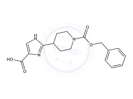 Chemical structure of 2-(1-((Benzyloxy)carbonyl)piperidin-4-yl)-1h-imidazole-4-carboxylic acid