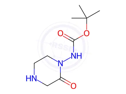 Chemical structure of Carbamic acid, (2-oxo-1-piperazinyl)-, 1,1-dimethylethyl ester (9CI)