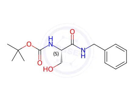 Chemical structure of tert-Butyl (S)-(1-(benzylamino)-3-hydroxy-1-oxopropan-2-yl)carbamate