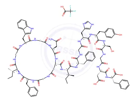 Chemical structure of Anantin (linear sequence) trifluoroacetate salt