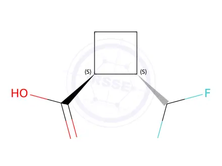Chemical structure of (1S,2S)-2-(difluoromethyl)cyclobutane-1-carboxylic acid
