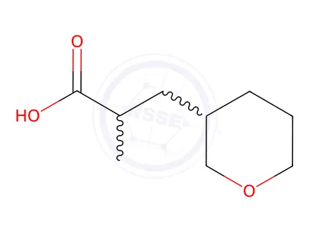 Chemical structure of 2-Methyl-3-(tetrahydro-2h-pyran-3-yl)propanoic acid