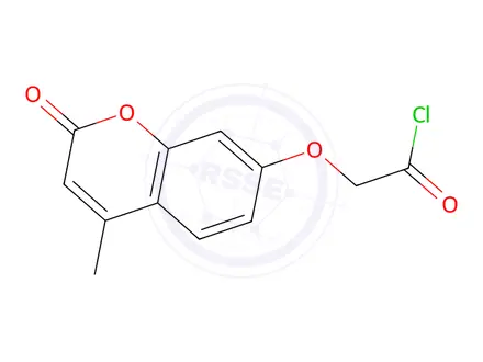 Chemical structure of 2-((4-Methyl-2-oxo-2H-chromen-7-yl)oxy)acetyl chloride