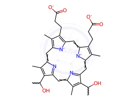 Chemical structure of palladium hematoporphyrin