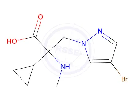 Chemical structure of 3-(4-Bromo-1h-pyrazol-1-yl)-2-cyclopropyl-2-(methylamino)propanoic acid