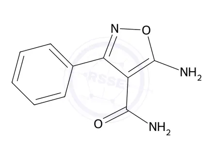 Chemical structure of 5-Amino-3-phenylisoxazole-4-carboxamide