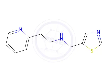 Chemical structure of 2-(Pyridin-2-yl)-N-(thiazol-5-ylmethyl)ethan-1-amine