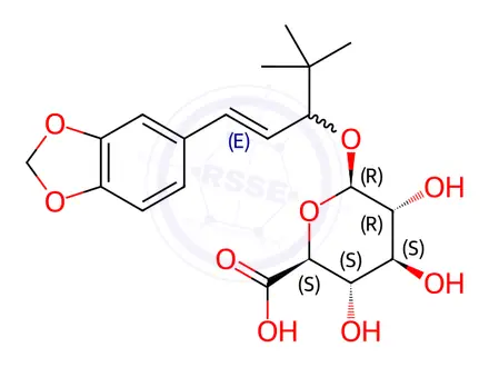 Chemical structure of Stiripentol Impurity 19 (Stiripentol Beta-D-Glucuronide)