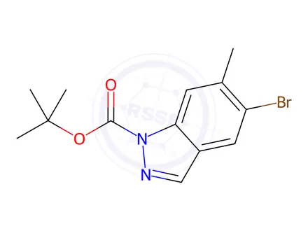 Chemical structure of Tert-butyl 5-bromo-6-methyl-1H-indazole-1-carboxylate
