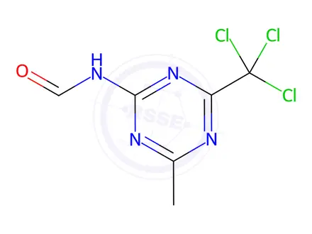 Chemical structure of N-(4-Methyl-6-(trichloromethyl)-1,3,5-triazin-2-yl)formamide