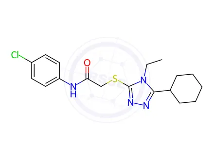 Chemical structure of N-(4-Chlorophenyl)-2-((5-cyclohexyl-4-ethyl-4H-1,2,4-triazol-3-yl)thio)acetamide