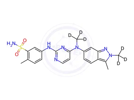 Chemical structure of Pazopanib-D6 (1219592-01-4)