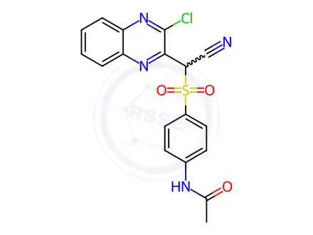 Chemical structure of n-(4-(((3-Chloroquinoxalin-2-yl)(cyano)methyl)sulfonyl)phenyl)acetamide