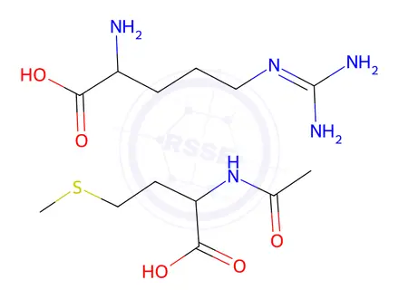 Chemical structure of L-arginine, compound with N-acetyl-L-methionine (1:1)