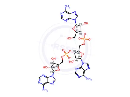 Chemical structure of Adenosine, adenylyl-(3'->5')-adenylyl-(3'->5')-, diammonium salt