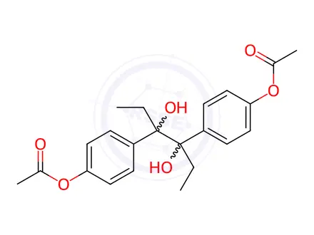 Chemical structure of α,α'-Diethyl-4,4'-dihydroxy-hydrobenzoin 4,4'-Diacetate