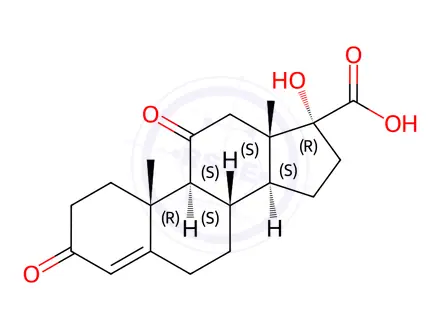 Chemical structure of Cortisone 17-Carboxylic Acid