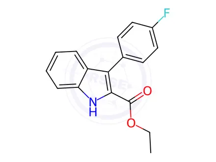 Chemical structure of ethyl 3-(4-fluorophenyl)-1H-indole-2-carboxylate