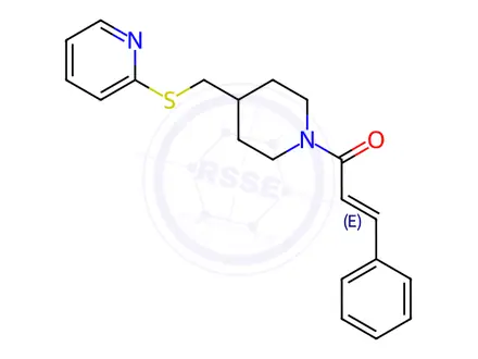 Chemical structure of 3-Phenyl-1-(4-((pyridin-2-ylthio)methyl)piperidin-1-yl)prop-2-en-1-one