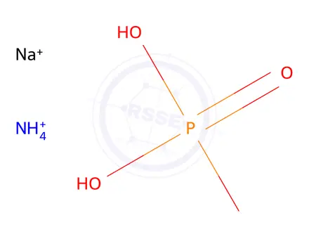 Chemical structure of phosphoric acid, ammonium sodium salt