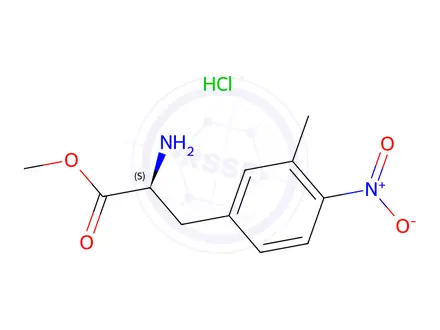 Chemical structure of (S)-methyl 2-amino-3-(3-methyl-4-nitrophenyl)propanoate hydrochloride