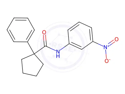 Chemical structure of N-(3-nitrophenyl)-1-phenylcyclopentane-1-carboxamide