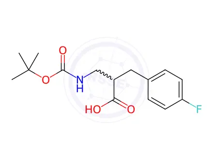 Chemical structure of 2-(N-Boc-aminomethyl)-3-(4-fluorophenyl)propionic Acid