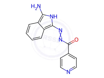 Chemical structure of Isonicotinic acid (3-amino-isoindol-1-ylidenE)-hydrazide