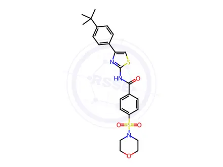 Chemical structure of n-[4-(4-tert-butylphenyl)-1,3-thiazol-2-yl]-4-(morpholine-4-sulfonyl)benzamide