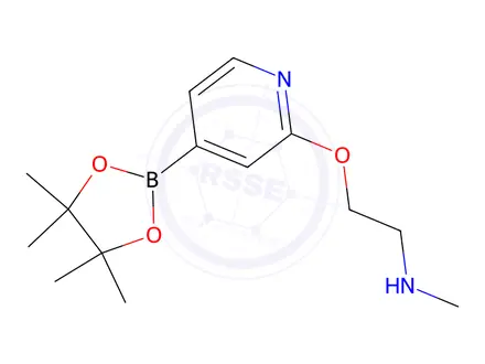 Chemical structure of N-Methyl-2-((4-(4,4,5,5-tetramethyl-1,3,2-dioxaborolan-2-yl)pyridin-2-yl)oxy)ethanamine