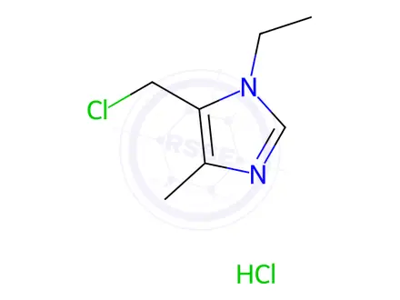 Chemical structure of 5-(Chloromethyl)-1-ethyl-4-methyl-1H-imidazole hydrochloride