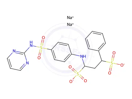Chemical structure of Sodium 1-phenyl-3-((4-(N-(pyrimidin-2-yl)sulfamoyl)phenyl)amino)propane-1,3-disulfonate