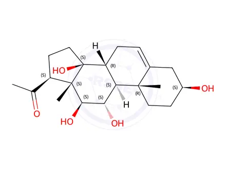 Chemical structure of 3β,11α,12β,14β-Tetrahydroxypregn-5-en-20-one