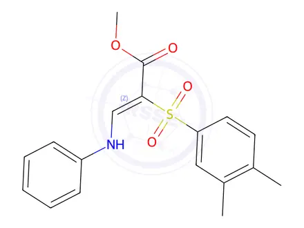 Chemical structure of Methyl (2Z)-2-(3,4-dimethylbenzenesulfonyl)-3-(phenylamino)prop-2-enoate