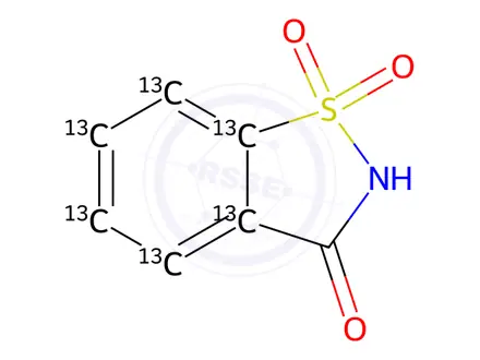 Chemical structure of Saccharin-[13C6]