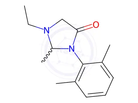 Chemical structure of 3-(2,6-Dimethylphenyl)-1-ethyl-2-methylimidazolidin-4-one