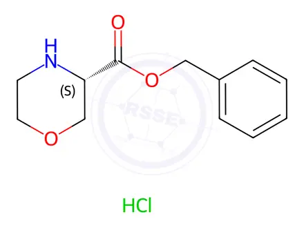 Chemical structure of Benzyl (3S)-morpholine-3-carboxylate hydrochloride