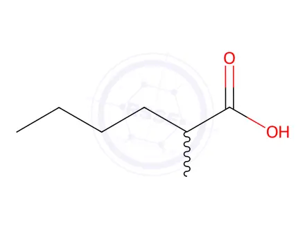 Chemical structure of 2-Methylhexanoic Acid