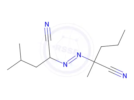 Chemical structure of 2,4'-dimethyl-2,2'-azodivaleronitrile