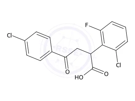 Chemical structure of 2-(2-Chloro-6-fluorophenyl)-4-(4-chlorophenyl)-4-oxobutanoic acid