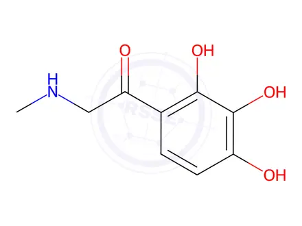 Chemical structure of 2-(Methylamino)-1-(2,3,4-trihydroxyphenyl)ethan-1-one