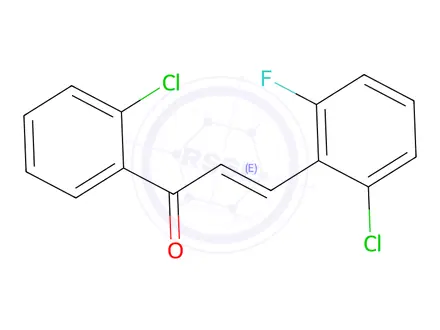 Chemical structure of (2E)-3-(2-Chloro-6-fluorophenyl)-1-(2-chlorophenyl)prop-2-en-1-one