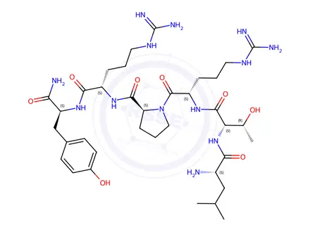 Chemical structure of Pancreatic Polypeptide (31-36), amide, human