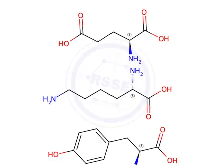 Chemical structure of glutamic acid-lysine-tyrosine terpolymer