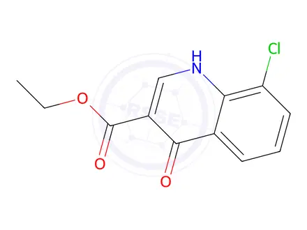 Chemical structure of 8-Chloro-4-oxo-1,4-dihydro-quinoline-3-carboxylic acid ethyl ester